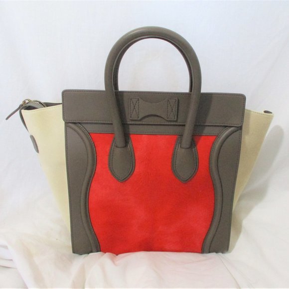 NEW CELINE PARIS ITALY Python Leather MINI LUGGAGE BRICK Tote Bag NWT - Picture 6 of 11